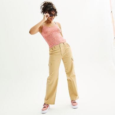 Juniors' Rewind Wide Leg Cargo Pants