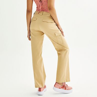 Juniors' Rewind Wide Leg Cargo Pants