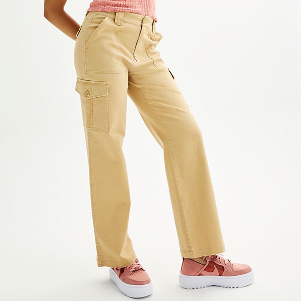 Juniors' Rewind Wide Leg Cargo Pants