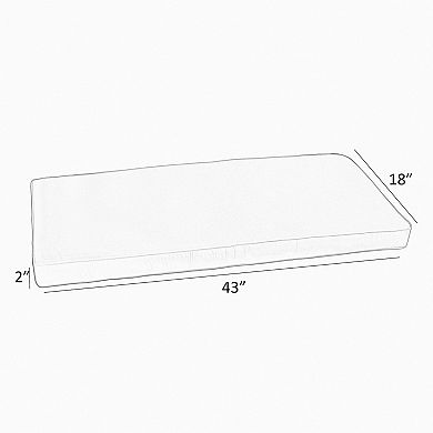Sorra Home Outdoor/Indoor Corded Bench Cushion - 43 x 18