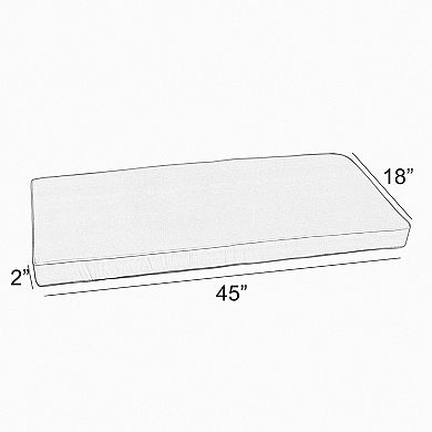 Sorra Home Outdoor/Indoor Corded Bench Cushion - 45 x 18