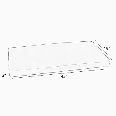 Sorra Home Outdoor/Indoor Corded Bench Cushion - 45 x 19