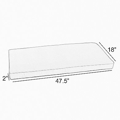 Sorra Home Outdoor/Indoor Corded Bench Cushion - 47.5 x 18