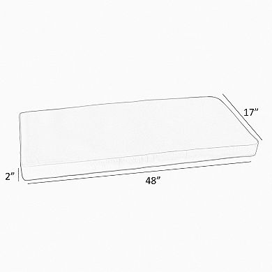 Sorra Home Outdoor/Indoor Corded Bench Cushion - 48 x 17