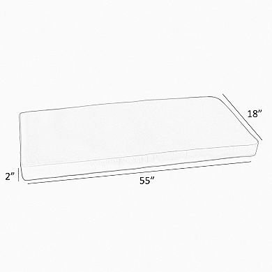 Sorra Home Outdoor/Indoor Corded Bench Cushion - 55 x 18