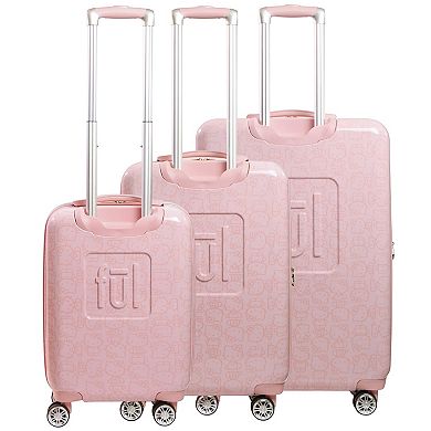 ful Hello Kitty Pose All Over Print 3-Piece Hardside Spinner Luggage Set