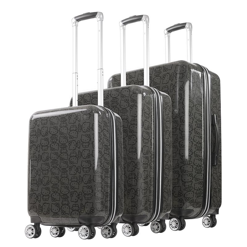 ful Hello Kitty Pose All Over Print 3-Piece Hardside Spinner Luggage Set, B