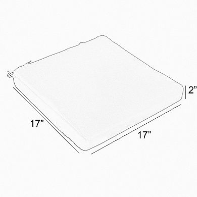 Sorra Home Outdoor/Indoor Corded Chair Pad 2-piece Set - 17 x 17