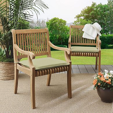 Sorra Home Outdoor/Indoor Corded Chair Pad 2-piece Set - 17 x 17