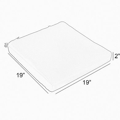 Sorra Home Outdoor/Indoor Corded Chair Pad 2-piece Set - 19 x 19