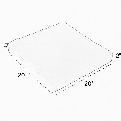 Sorra Home Outdoor/Indoor Corded Chair Pad 2-piece Set - 20 x 20