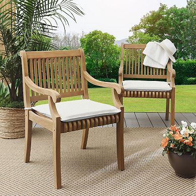 Sorra Home Outdoor/Indoor Corded Chair Pad 2-piece Set - 20 x 20