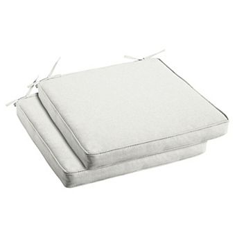 Sorra Home Rumor Snow Outdoor/Indoor Corded Chair Cushion 2 pc Set - 16 x 19