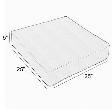 Sorra Home Outdoor/Indoor Corded Deep Seating Cushion - 25 x 25