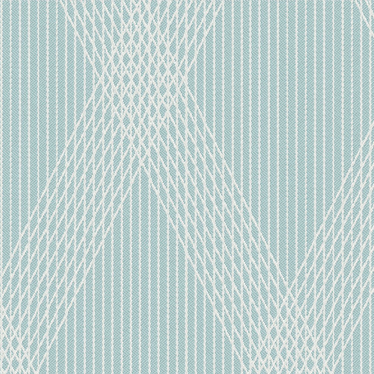 Close-up of light green and white vertically striped cushion fabric