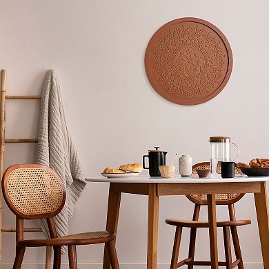 American Art Décor Boho Rustic Farmhouse Wood Wall Medallion