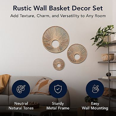 American Art Décor Woven Paper Rope 3-pack Set