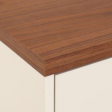 Sunnydaze Mid-Century Modern 2-Door Accent Buffet Cabinet