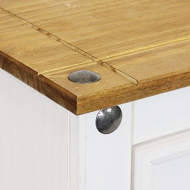 Sunnydaze Solid Pine Console Table with Drawer - 31.5 inches H