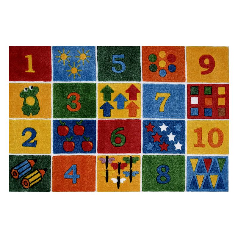Fun Rugs Supreme Number Blocks Rug, Multicolor, 39X63