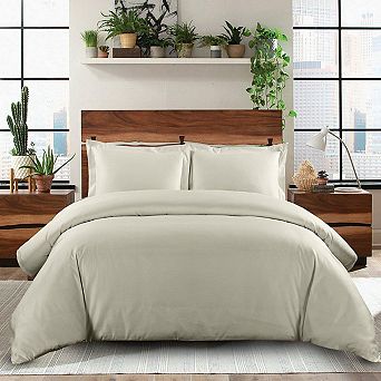 Solid 100% Cotton Duvet Cover Set - 600 Thread Count