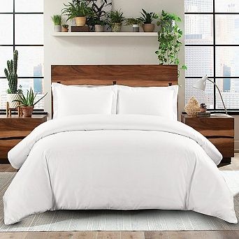 Solid 100% Cotton Duvet Cover Set - 600 Thread Count