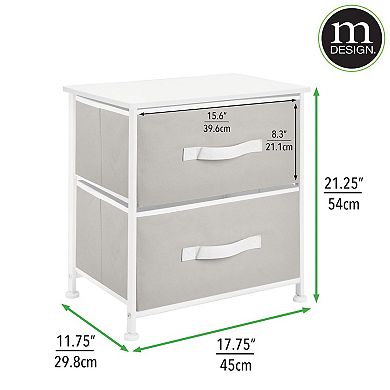 mDesign Night Stand / End Table Storage Tower with 2 Drawers
