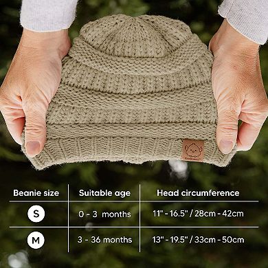 KeaBabies 3pk Warmzy Baby Beanies, 0-36 months Baby Winter Hats for Newborn, Infant, Toddlers
