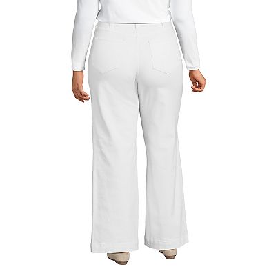 Plus Size Lands' End High-Rise Wide Leg Jeans