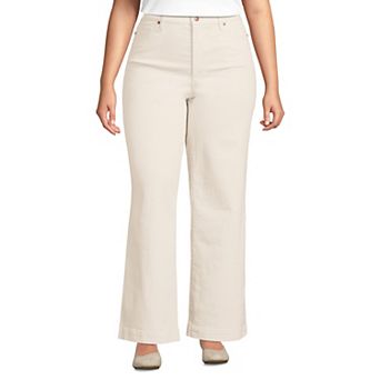 Plus Size Lands' End Denim High Rise Wide Leg Jeans