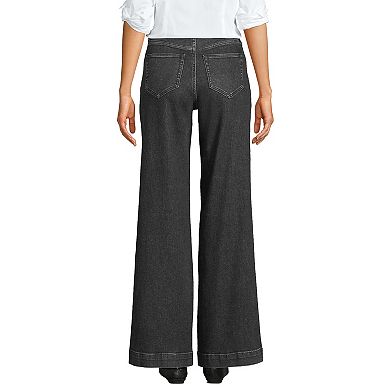 Women's Lands' End Denim High Rise Wide Leg Jeans