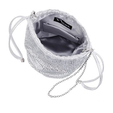 Touch of Nina Allover Simulated Crystal Drawstring Bag 
