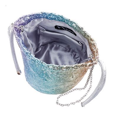 Touch of Nina Rainbow Ombre Sequin Drawstring Bag 