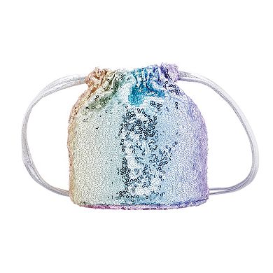 Touch of Nina Rainbow Ombre Sequin Drawstring Bag 