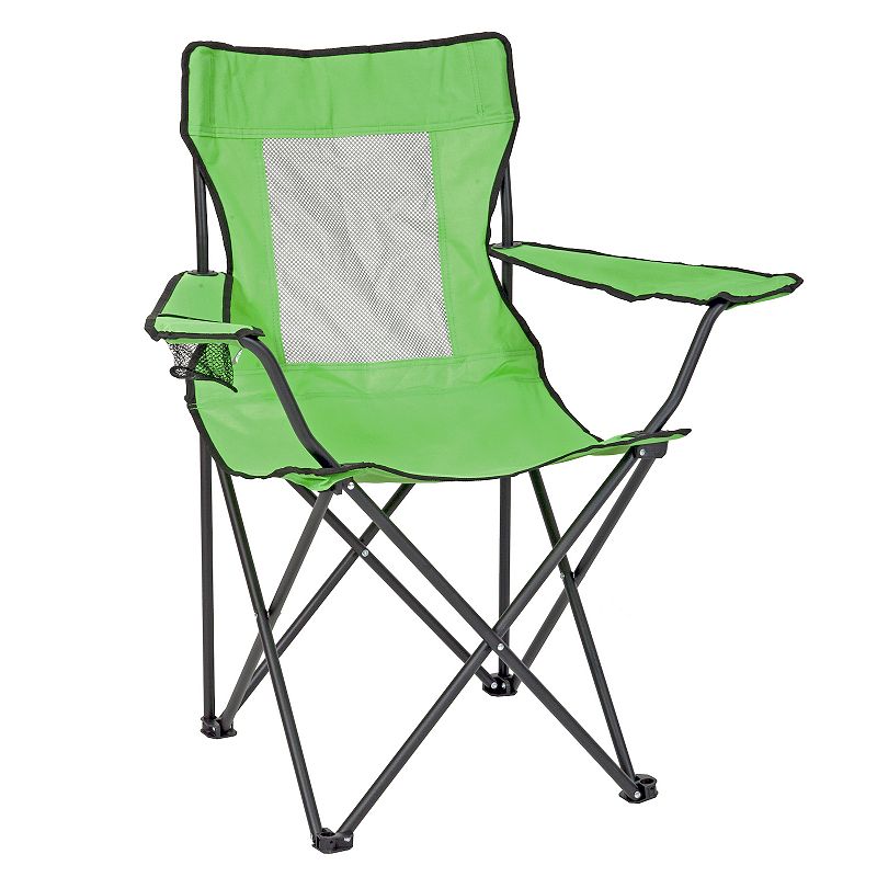 Seina Mesh-Back Folding Chair, Green