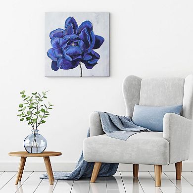 American Art Decor Deep Blue Flower Canvas Wall Art