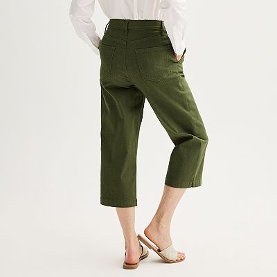 Women s Croft Barrow Pull On Wide Leg Crop Pants