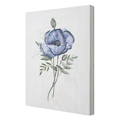 American Art Decor Blue Umbra Flower II Canvas Wall Art