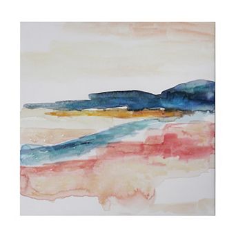American Art Décor Watercolor Sunset & Ocean II Canvas Wall Art
