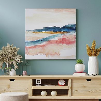 American Art Décor Watercolor Sunset & Ocean II Canvas Wall Art