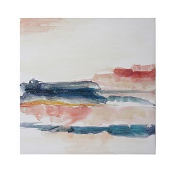 American Art Décor Watercolor Sunset & Ocean I Canvas Wall Art