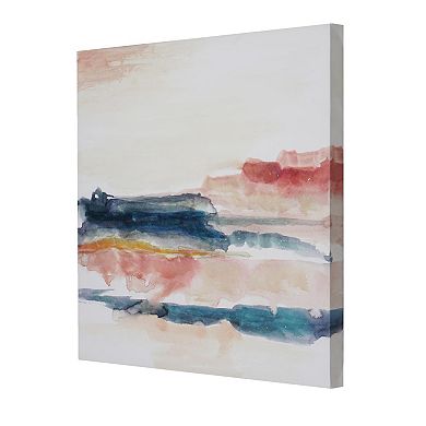 American Art Décor Watercolor Sunset & Ocean I Canvas Wall Art