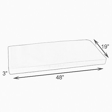 Sorra Home Moonbeam 48-in. Indoor Outdoor Corded Bench Cushion