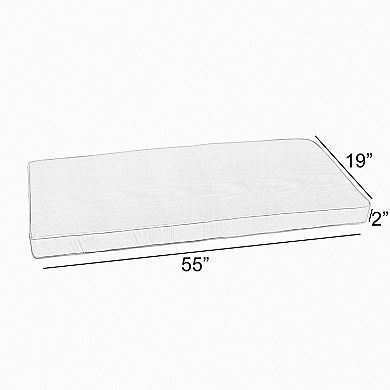 Sorra Home Moonbeam Indoor Outdoor 55-in. Corded Bench Cushion