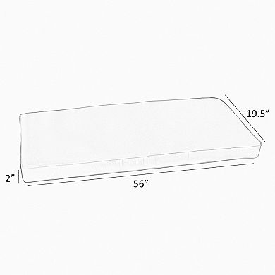 Sorra Home Moonbeam Indoor Outdoor 56-in. Corded Bench Cushion