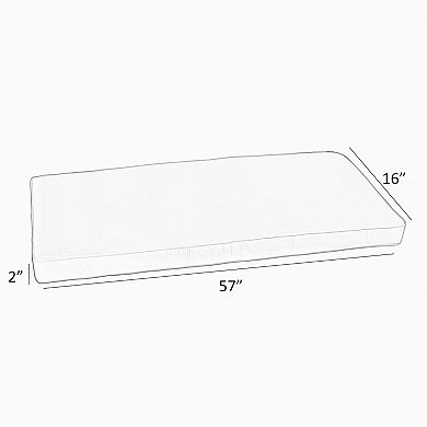 Sorra Home Moonbeam 57-in. Indoor Outdoor Corded Bench Cushion