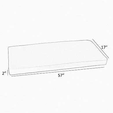 Sorra Home Moonbeam Indoor Outdoor 57-in. Corded Bench Cushion