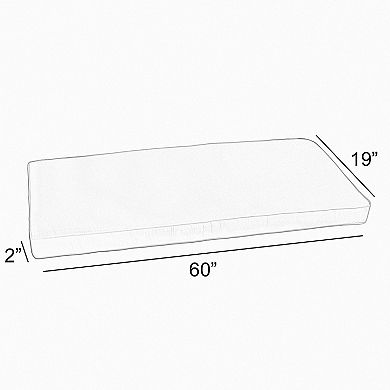 Sorra Home Moonbeam Indoor Outdoor 60-in. Corded Bench Cushion