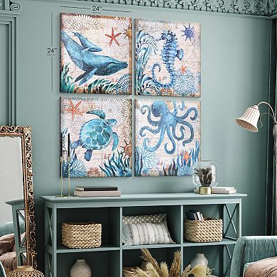 American Art Décor Monterey Bay Canvas Wall Art 4-piece Set