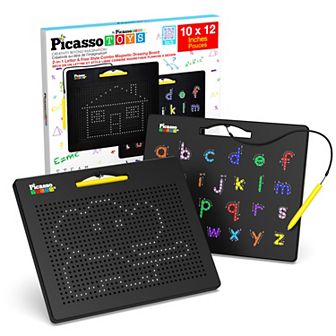 PicassoTiles Double-Sided Magnetic Drawing Board STEAM Learning Playset for Kids 3+ Years PTB04